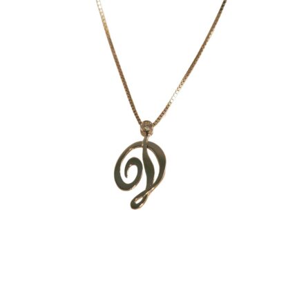 Collier met diamant & persoonlijk initiaal
