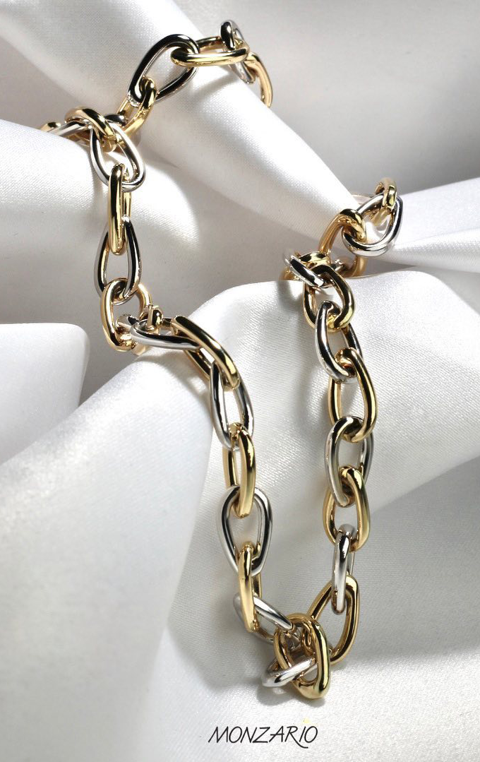 Sportief geelgouden collier 14K