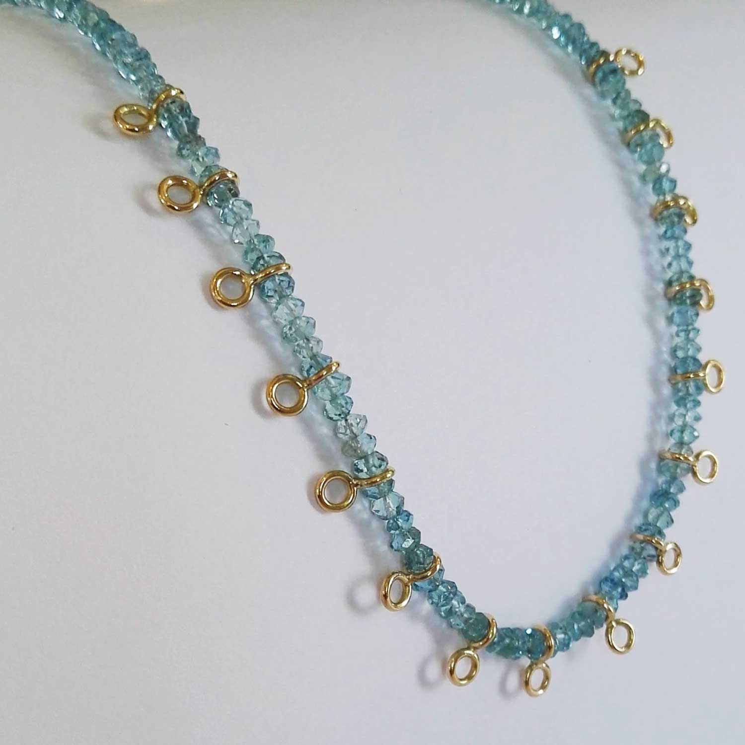 Handgemaakt Collier met Aquamarijn & 14k Goud